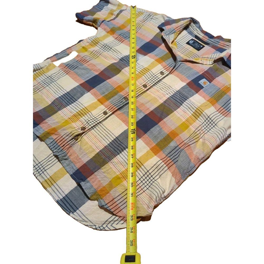 youth carhartt button short sleeve‎ plaid print short sleeve, xl, multi color - Picture 14 of 16
